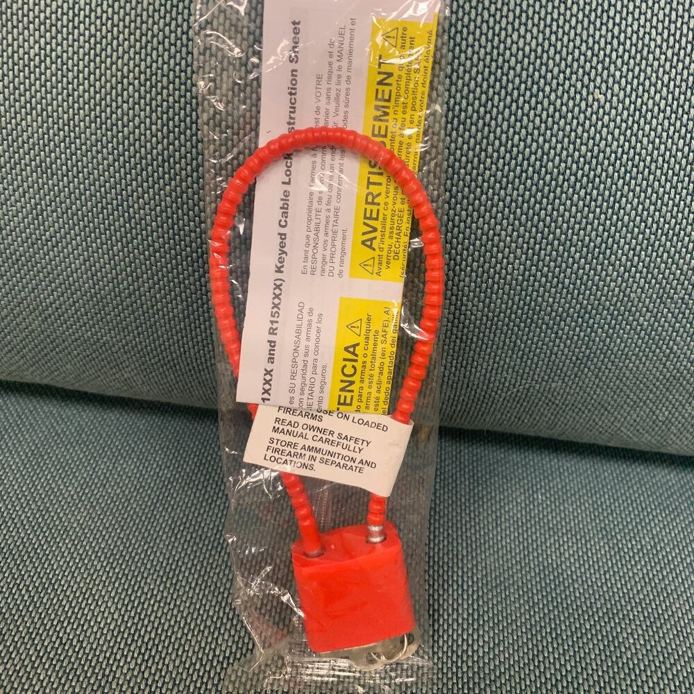 NEW - red Cable Gun Lock w/2 Keys Regal R11SC3 pistol, rifle, shotgun, universal